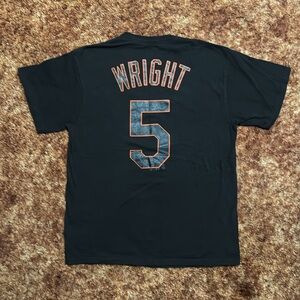 Majestic Black on Black New York Mets David Wright T-Shirt. Size Large.